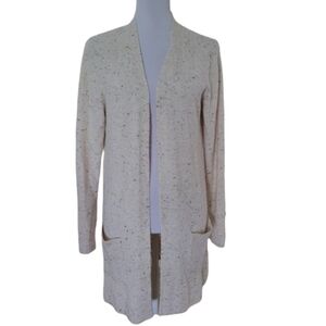 Old Navy Size M Cream with Multi Color Speckles Open Cardigan, Exc. Used Cond.